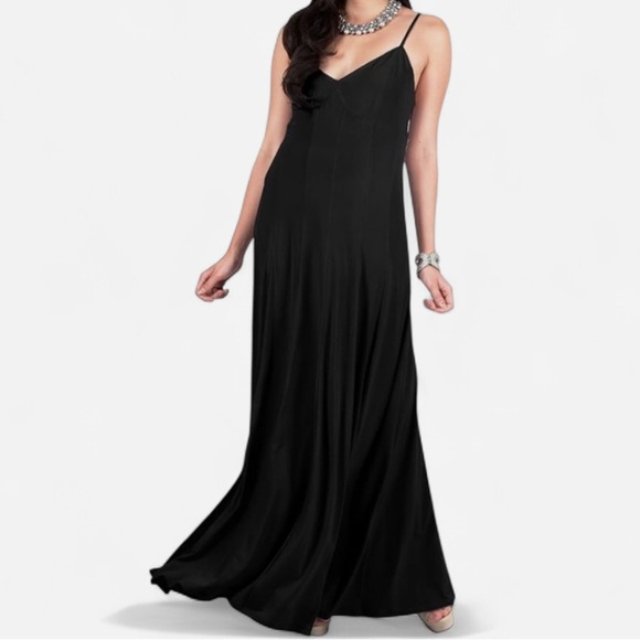 Viris Zamara Women’s Sleeveless Maxi Dress Black Sz Medium Evening Prom Wedding - Picture 3 of 12